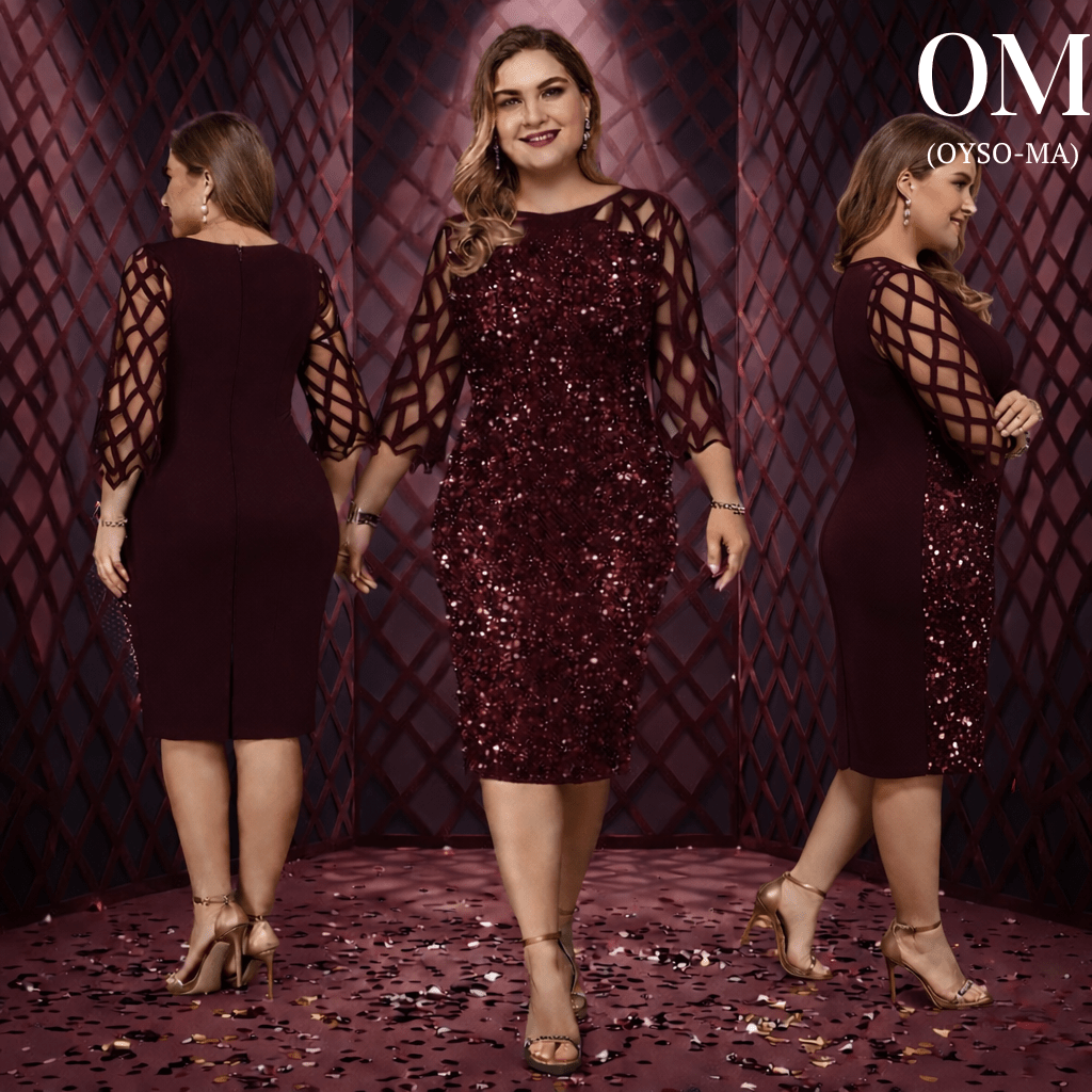 Robe ZHOU à sequins grande taille - Oyso - ma