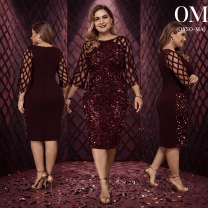Robe ZHOU à sequins grande taille - Oyso - ma