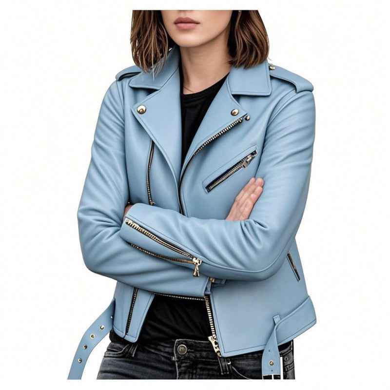 Veste en cuir courte pour femmes - Oyso - ma