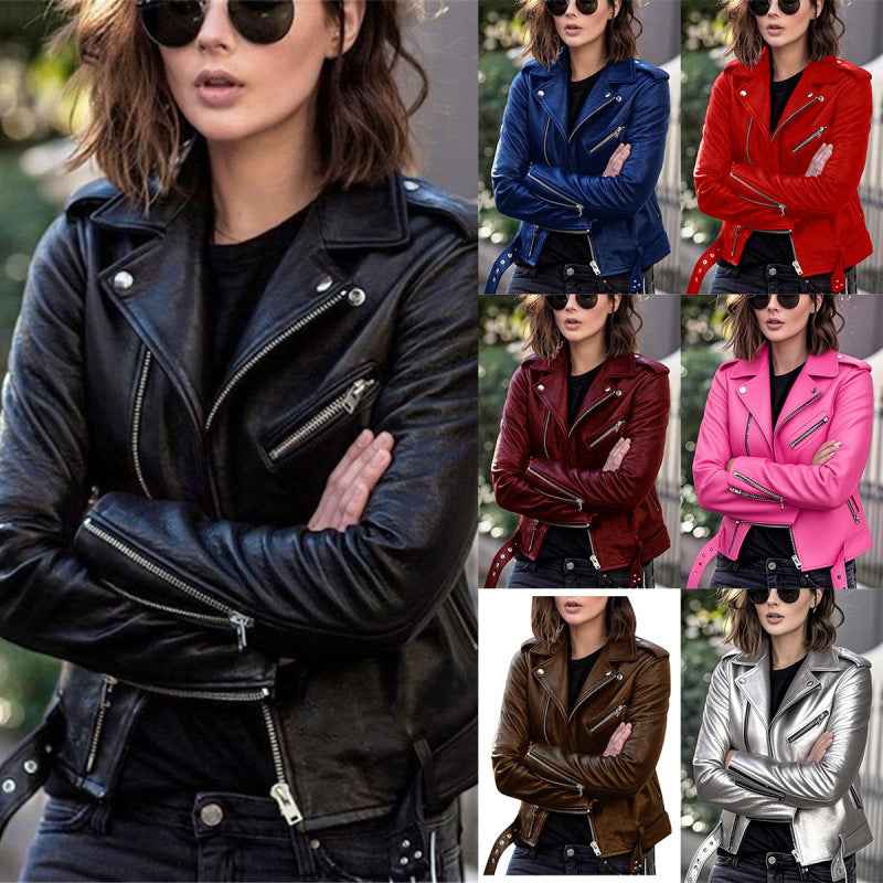 Veste en cuir courte pour femmes - Oyso - ma