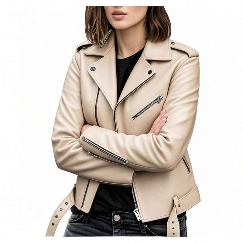 Veste en cuir courte pour femmes - Oyso - ma