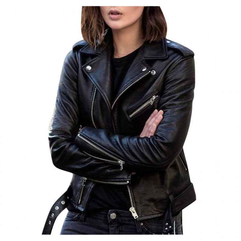 Veste en cuir courte pour femmes - Oyso - ma